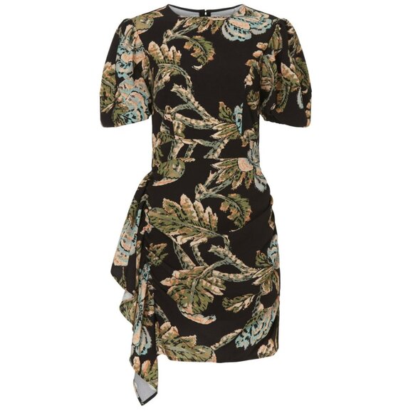 RHODE Camellia Vine Black Floral Pia Dress Size 8 - Picture 3 of 16